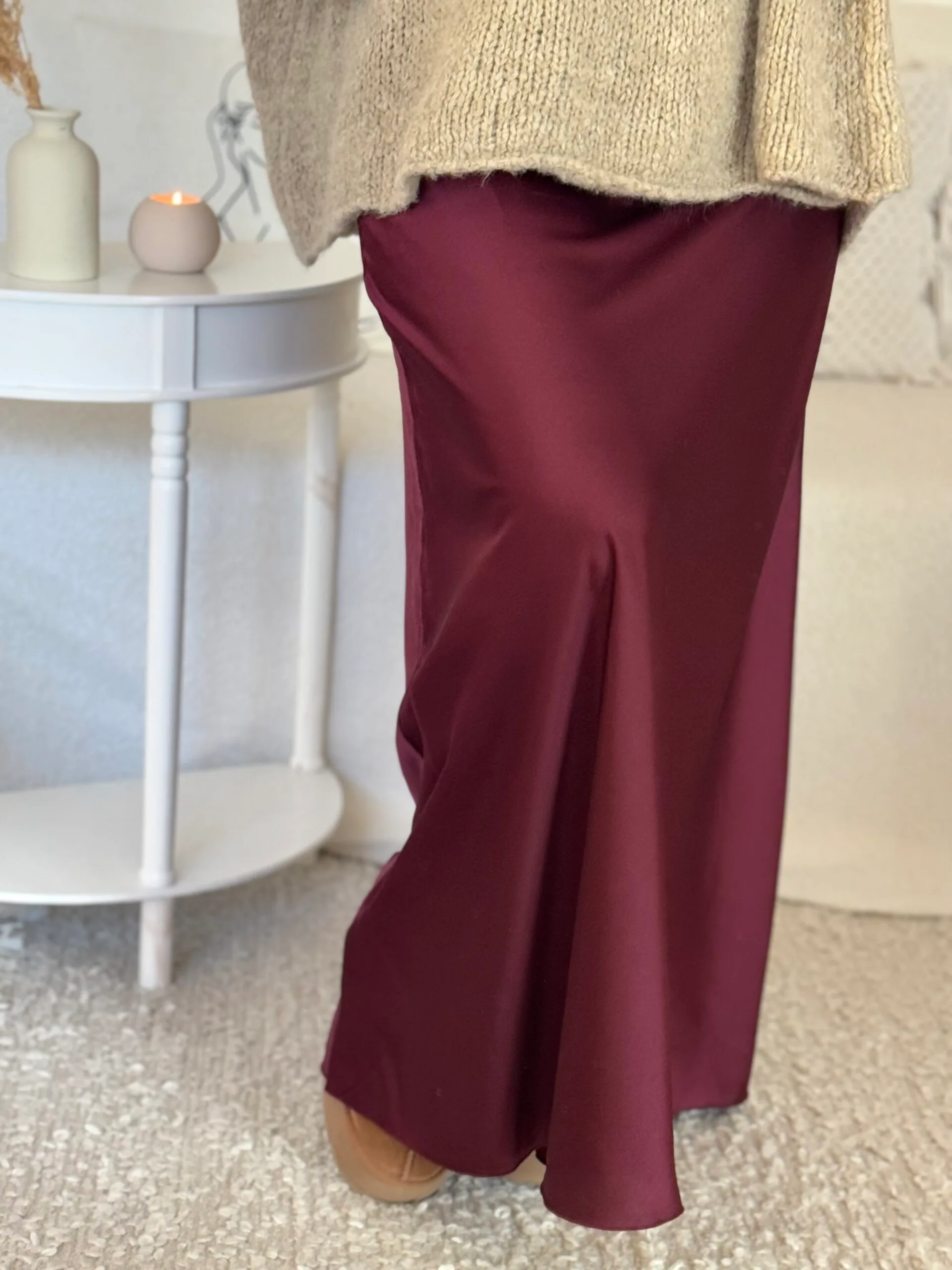 Jupe longue satinée