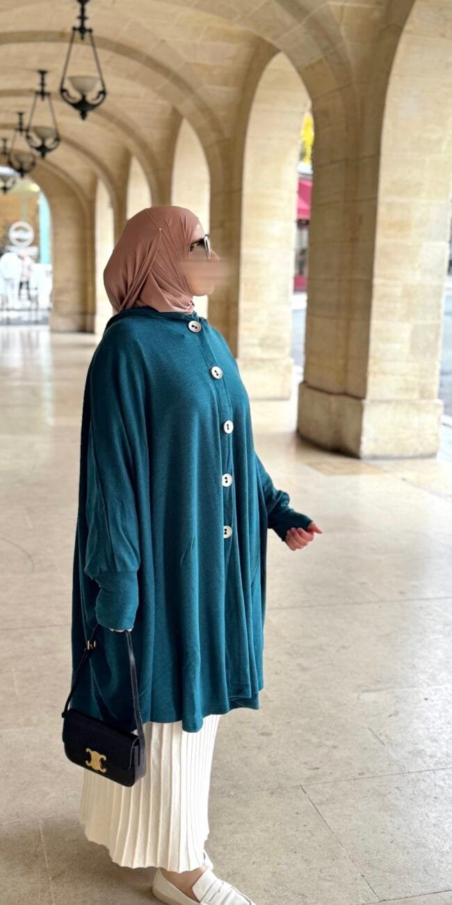 Gilet long à capuche